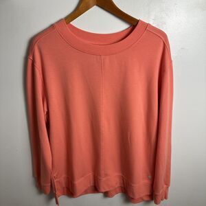 Apana Crewneck Coral Pink Active Sweatshirt Long Sleeve Pullover Lightweight XL